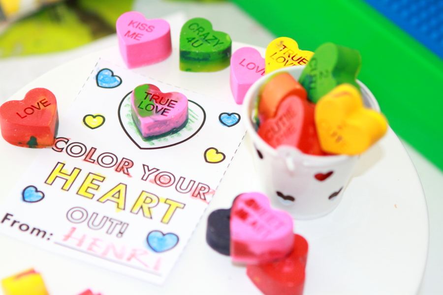 recycled crayons that say love and true love