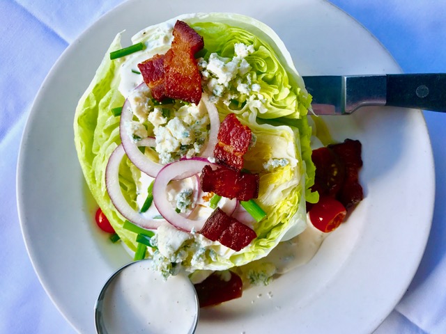 wedge salad at the Boathouse Restaurant