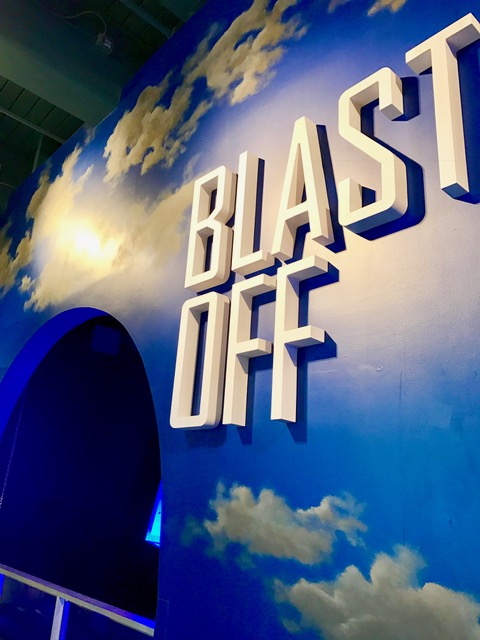 Blast off sign at Museum of Science