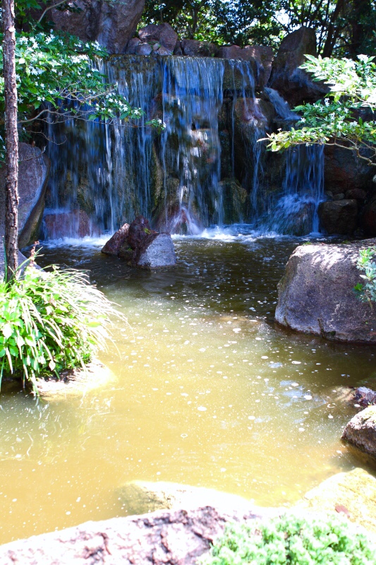 waterfalls at Morikami Gardens