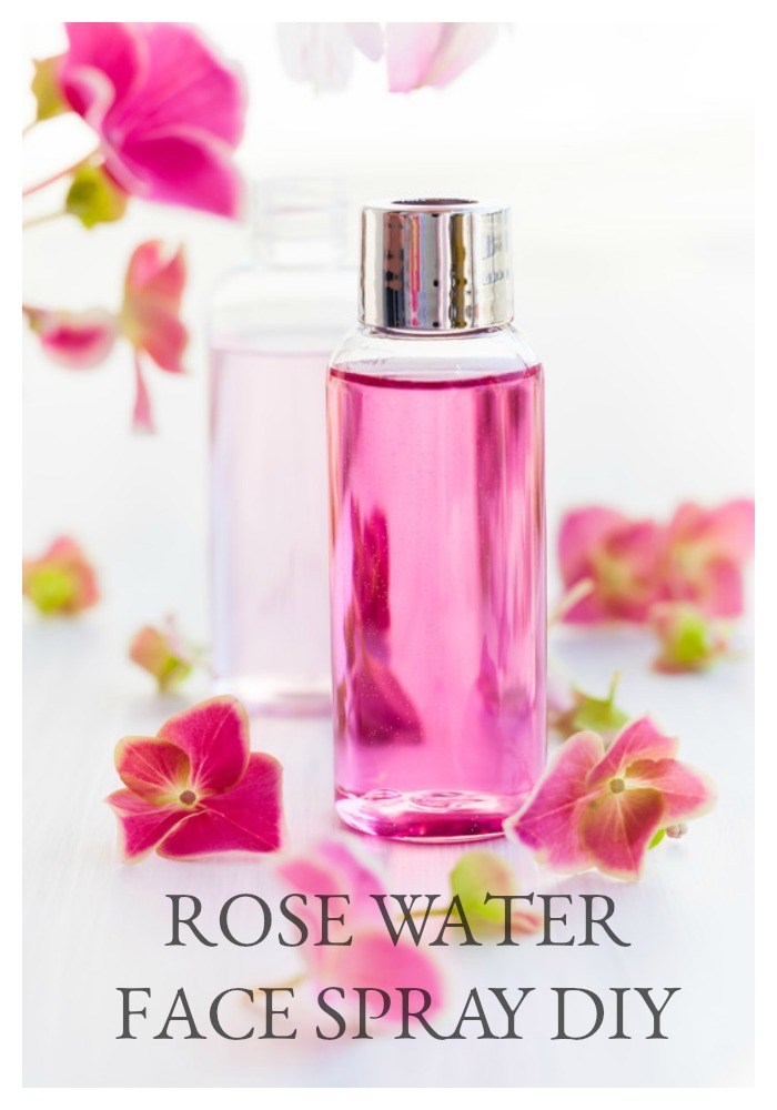 Rose water face spray with flowers