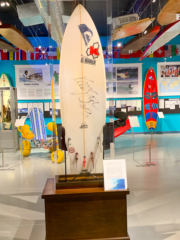 Surfboards on display at the California Surf Museum