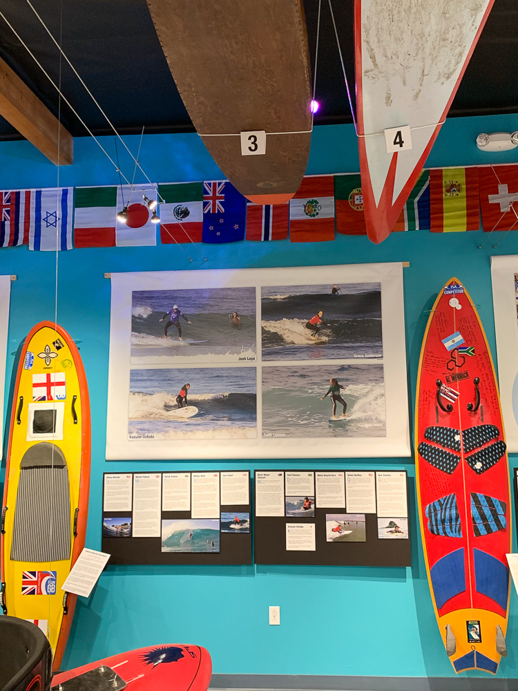surfing tournaments photographs displayed at California Surf Museum
