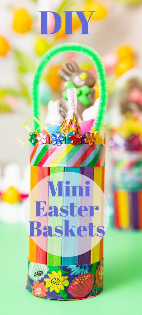 collage of Mini Easter Basket Craft