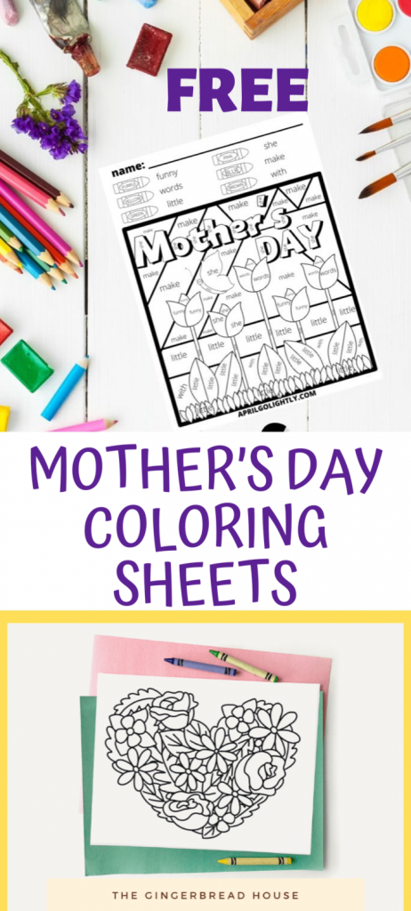free coloring sheets for kids, Mother's Day coloring pages