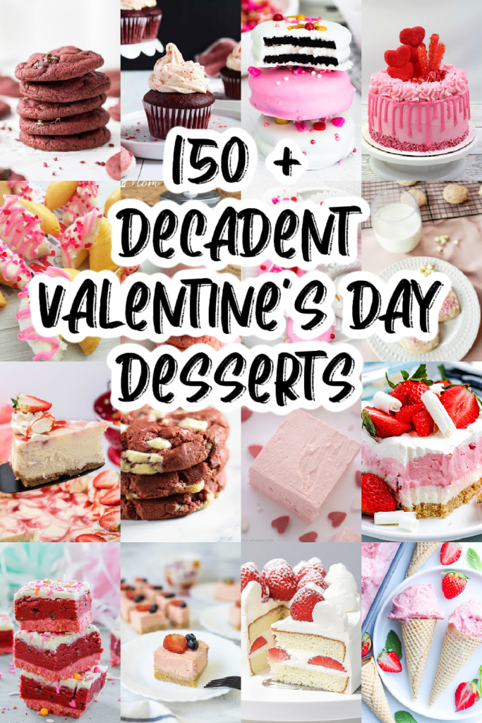 collage of valentine's day desserts