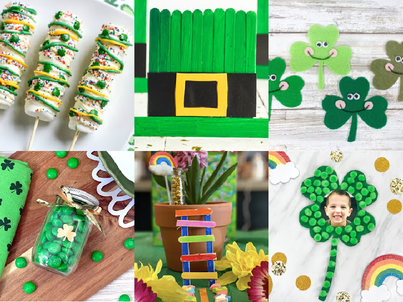 collage for St. Patrick's Day activities for kids