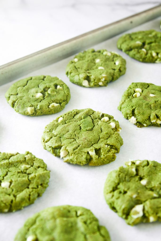 20-Minute Vegan Matcha Cookies With White Chocolate for St. Patrick's Day Desserts