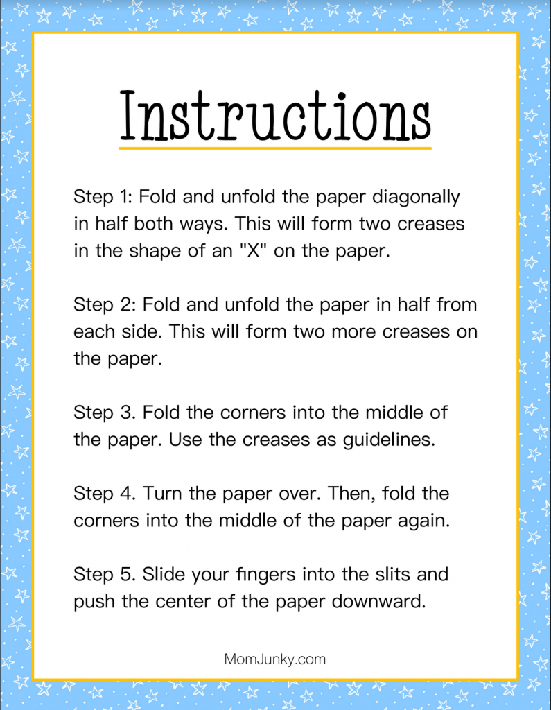 Instructions for Origami Fortune Teller