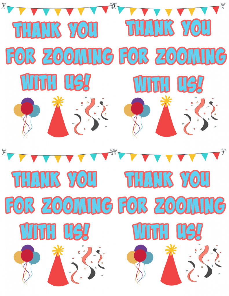 thank you for zooming printables