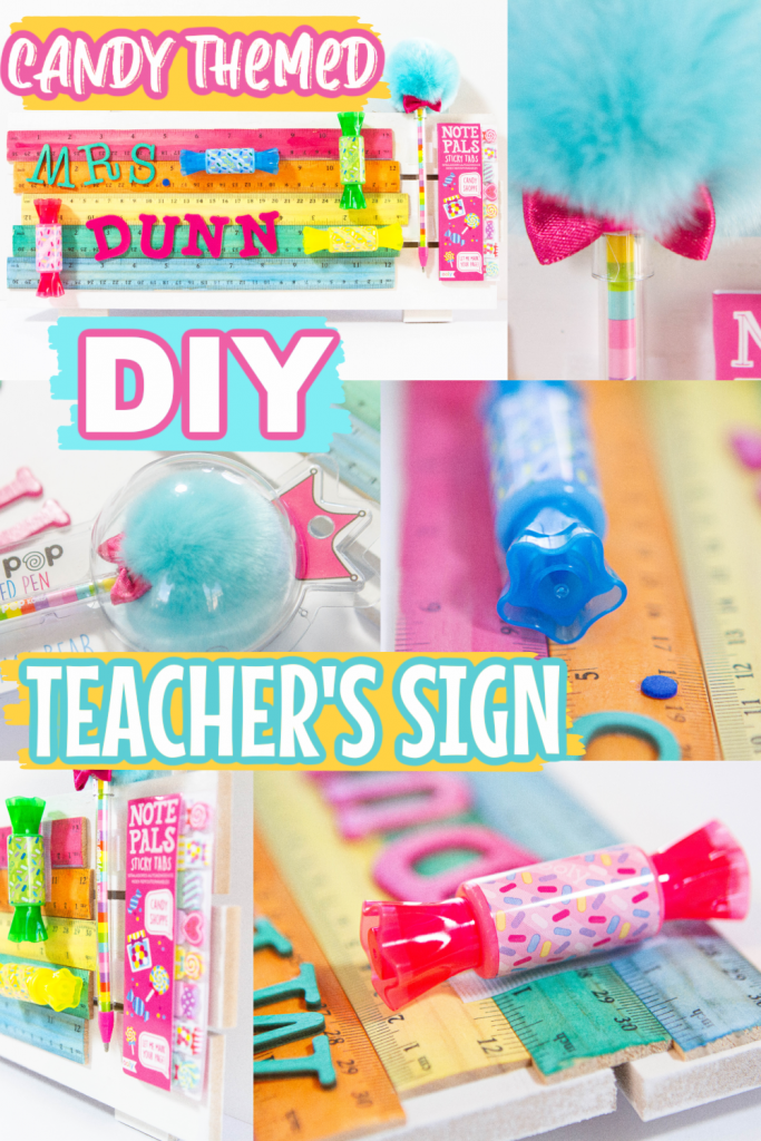 Candy themed teacher's sign pin