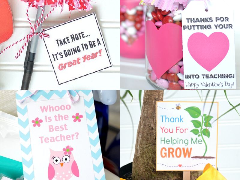 Free Printable Teacher Appreciation Gift Tags collage